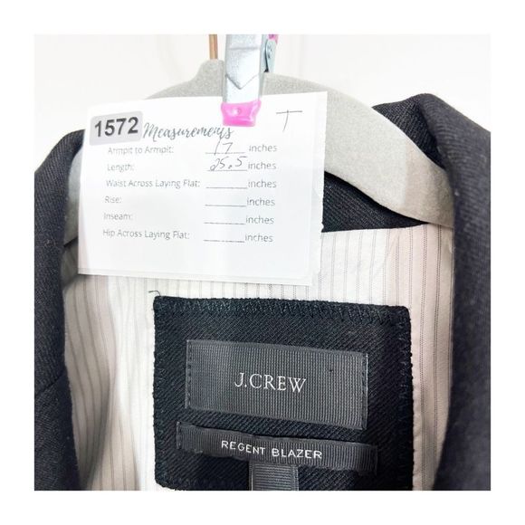 J. Crew Regent Blazer Jacket In Wool Flannel Black Womens Size 4 - Picture 3 of 9